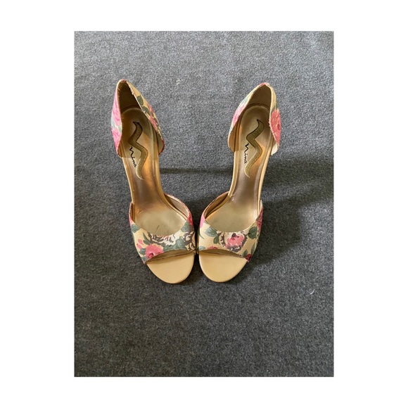 Nina Floral Heels - Pink and Cream - Picture 1 of 4